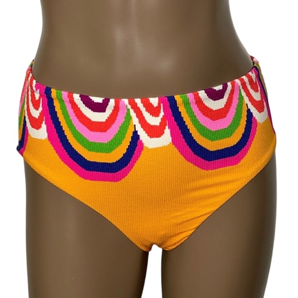 Trina Turk Rainbow Swirl High Waist Bikini Swim Bottom - Picture 2 of 4